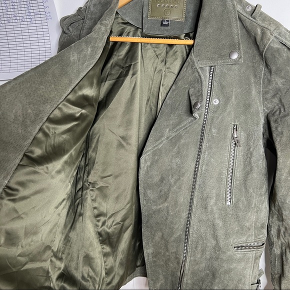 BLANK NYC Green Suede Leather Moto Jacket Size M - Picture 14 of 15